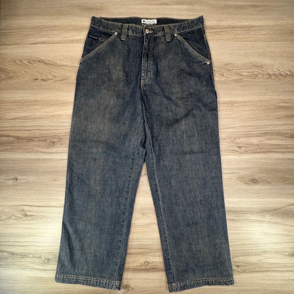 Columbia Granite Cloth Carpenter Jeans 34x30 Blue Denim Utility Work Pants